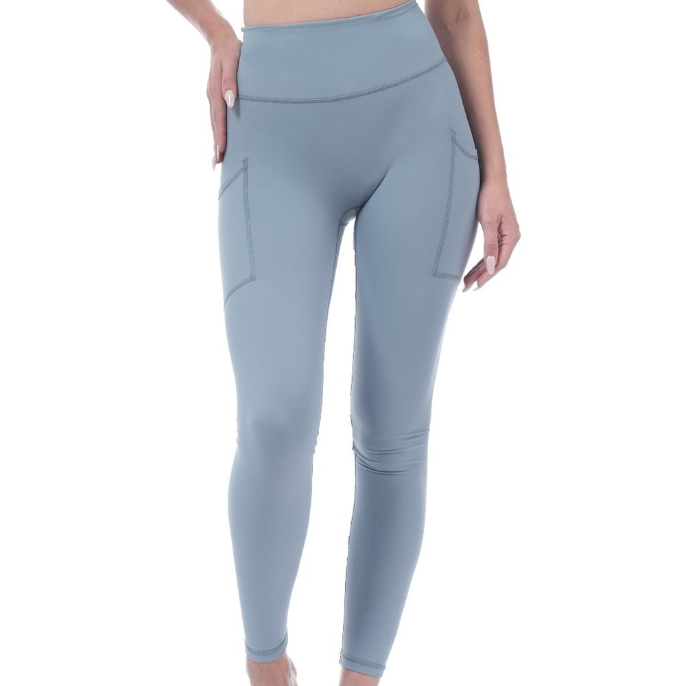 Allsense Women's Full Length High Waist Leggings Yoga Pants w/ Pocket Cobaltblue